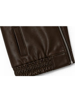 Coffee Brown Cropped Faux Leather Jacket