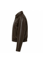Coffee Brown Cropped Faux Leather Jacket