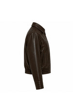 Coffee Brown Cropped Faux Leather Jacket