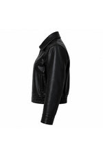 Black Cropped Faux Leather Jacket