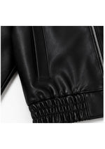 Black Cropped Faux Leather Jacket