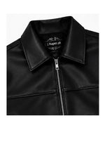 Black Cropped Faux Leather Jacket