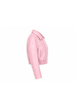 Baby Pink Crop[ped Faux Leather Jacket