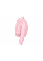 Baby Pink Crop[ped Faux Leather Jacket