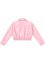 Baby Pink Crop[ped Faux Leather Jacket